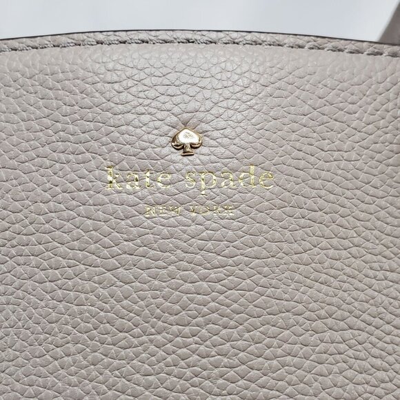 Kate Spade New York Taupe Evangelie Larchmont Satchel Leather Crossbody/Handbag - Picture 15 of 16